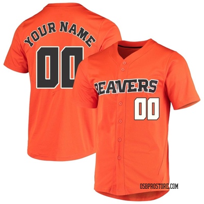 Men's Custom Oregon State Beavers Replica Vapor Untouchable Full-Button Baseball Jersey - Orange